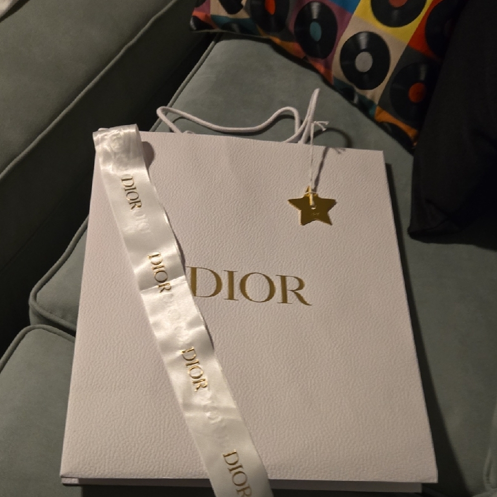 Dior White Bag with Gold Accents